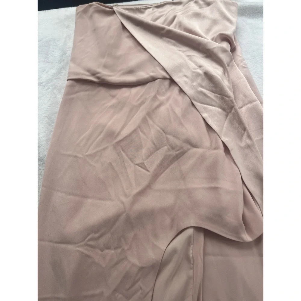NWT Halston Heritage 'Barely Pink' Strapless Gown with Silk Overlay Size 10 - Picture 9 of 15